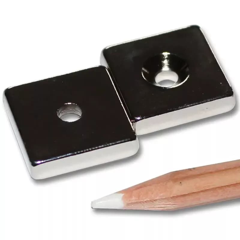 Perforated block neodymium 20x20x5