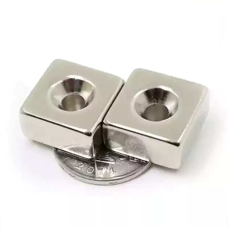 Perforated block neodymium 20x20x10